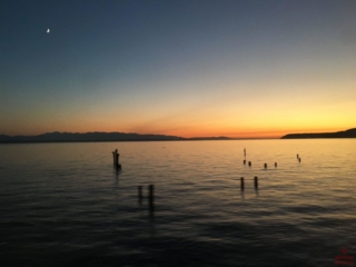 Overlooking the Puget Sound, while aboard a train to Seattle, July 2018.